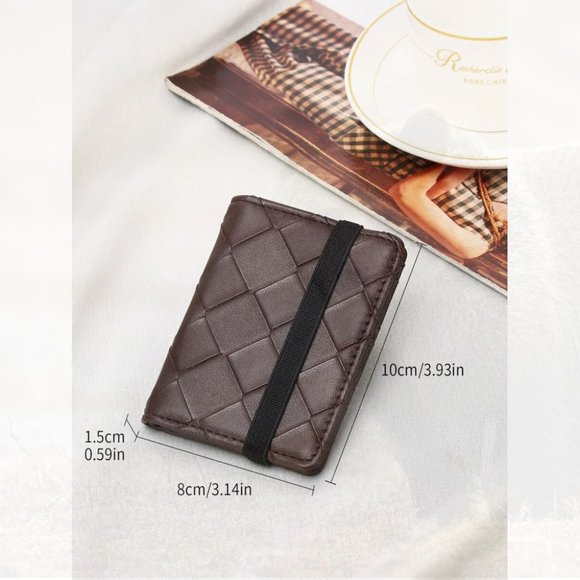 New Men Braided Embossed Small Wallet 165 - Picture 4 of 4